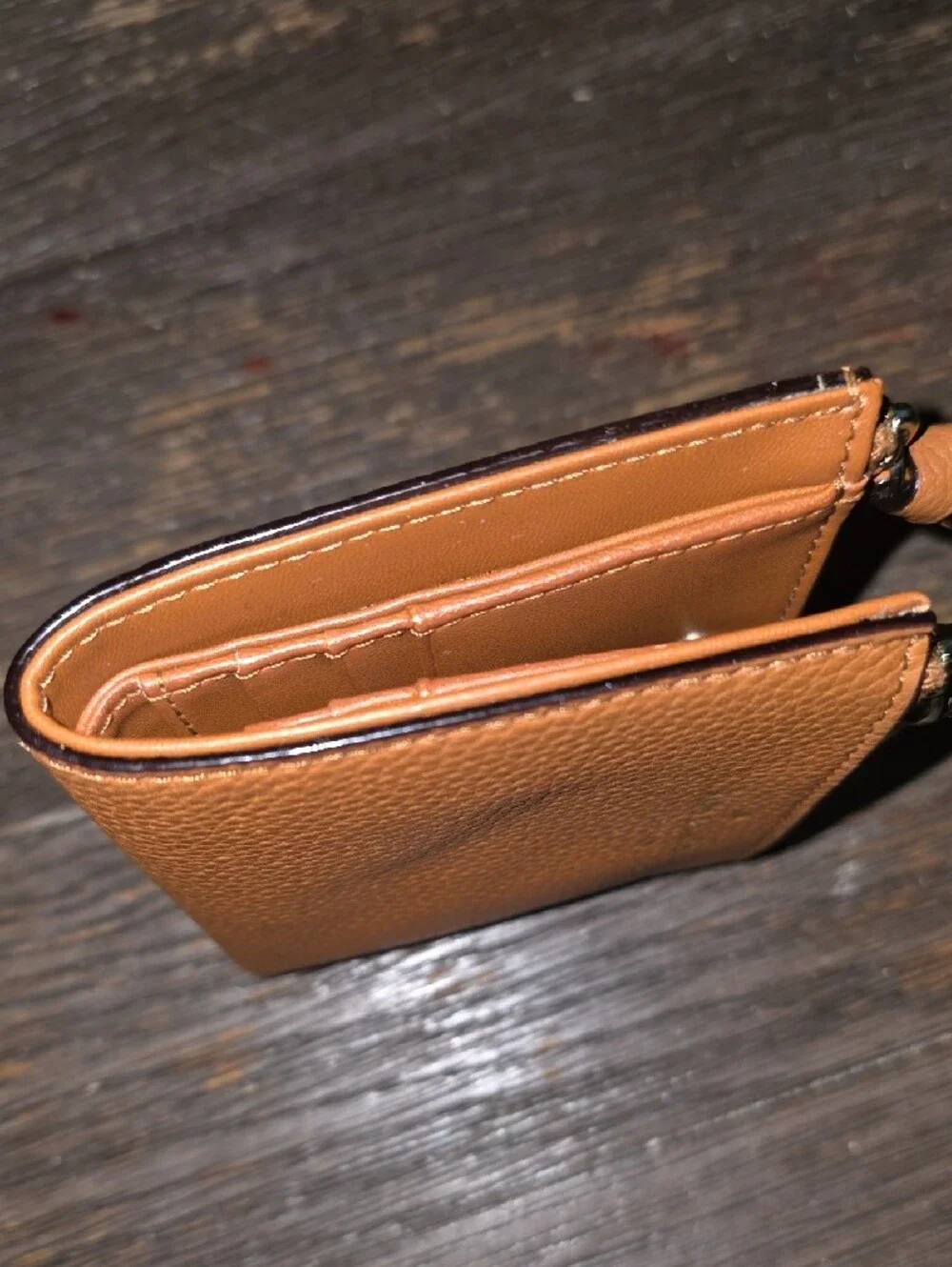 Kate Spade Pebbled Leather  Wallet in Cognac